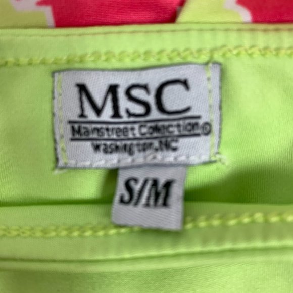 MSC Pull On Stretch Skirt NWOT Lime Green Pink S M L Pull On Casual - Picture 4 of 5